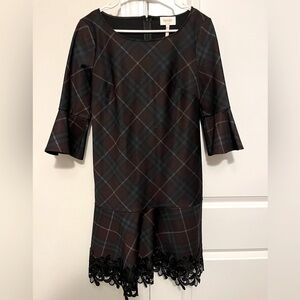 Laundry By Shelli Segal 3/4 Bell Sleeve Dark Merlot Dress